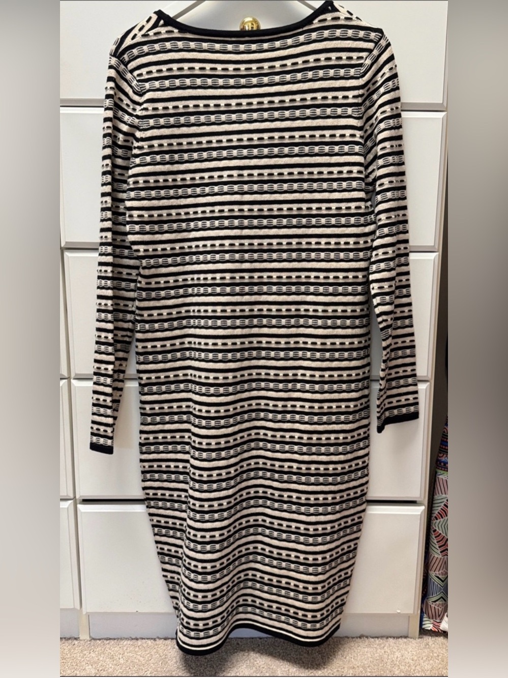 Striped Long-sleeve Sweater Dress